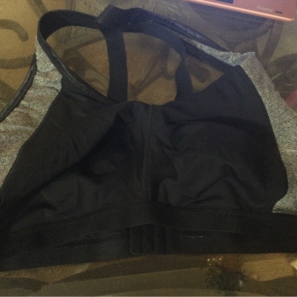 𝅺FULL beauty sport grey black cross back sports bra 38dd